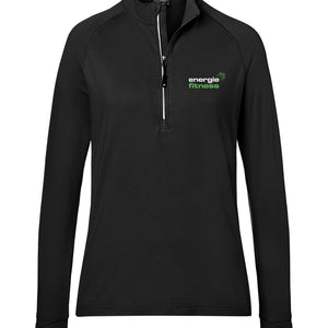 Ladies Indoor 1/4 Zip Sweat Top Energie branded in Black