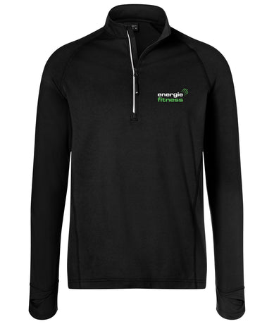 Unisex Indoor 1/4 Zip Sweat Top Energie branded in Black