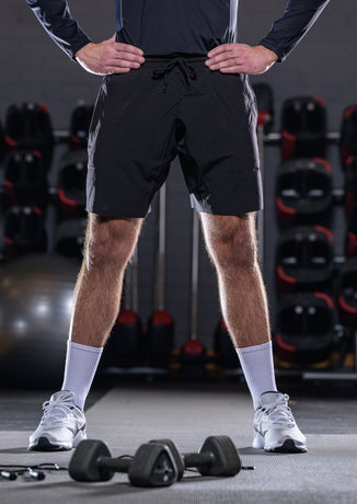 Unisex Bi-Stretch Sport Shorts in Black