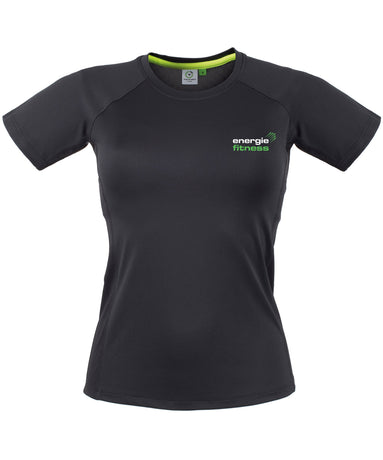 Delux Ladies T-shirt Energie branded in Black