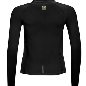 Ladies Indoor 1/4 Zip Sweat Top énergie branded in Black